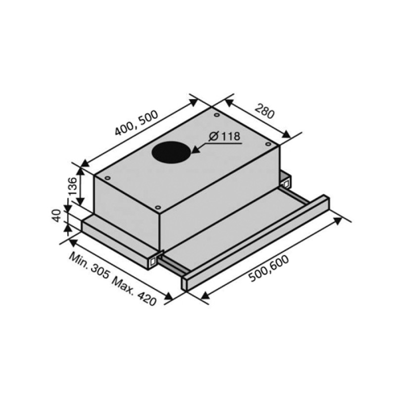 Витяжка VENTOLUX GARDA 50 BR (700) slim