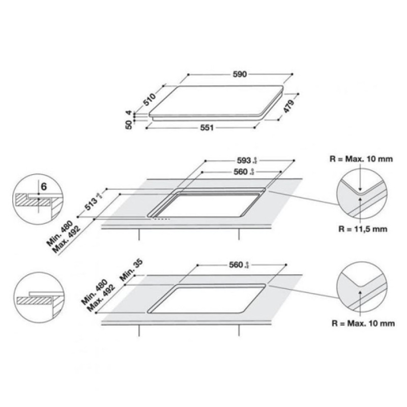 Варильна поверхня WHIRLPOOL WSQ2160NE