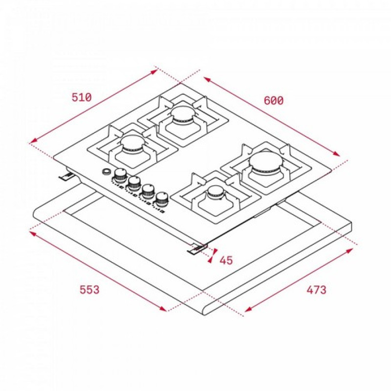 Варильна поверхня TEKA EFX 60 4G AI AL DR CI inox