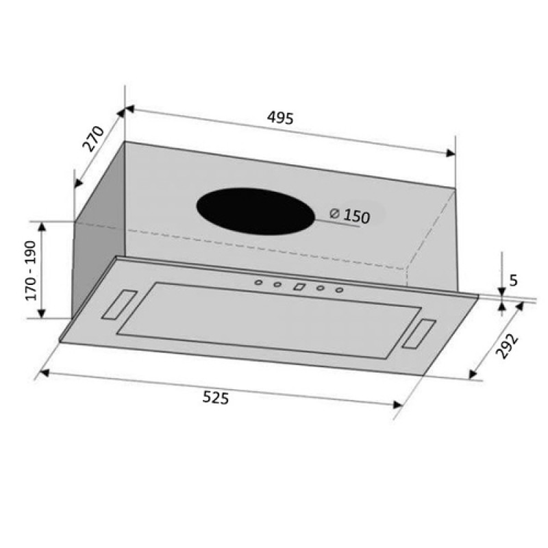 Витяжка VENTOLUX PUNTO 52 BK (900) PB PC