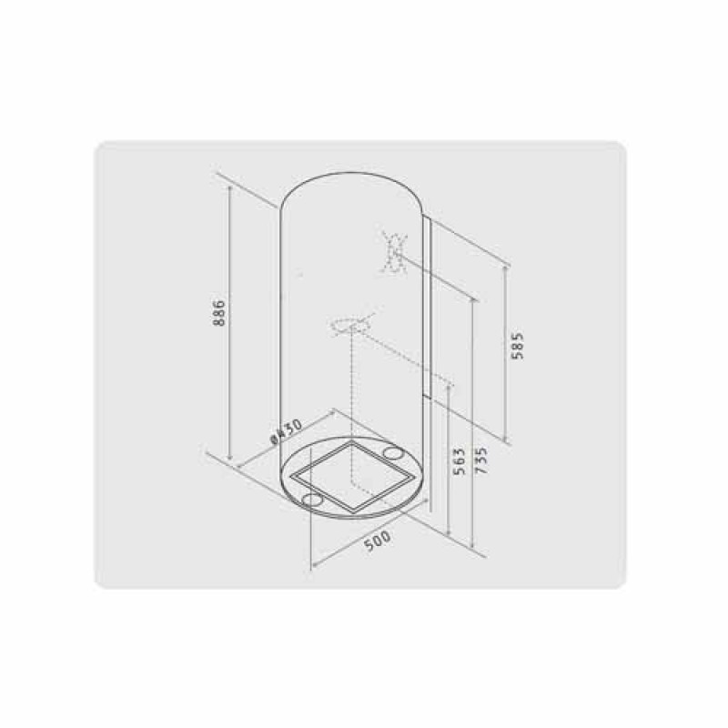 Витяжка ELICA TUBE PRO BL MAT/A/43