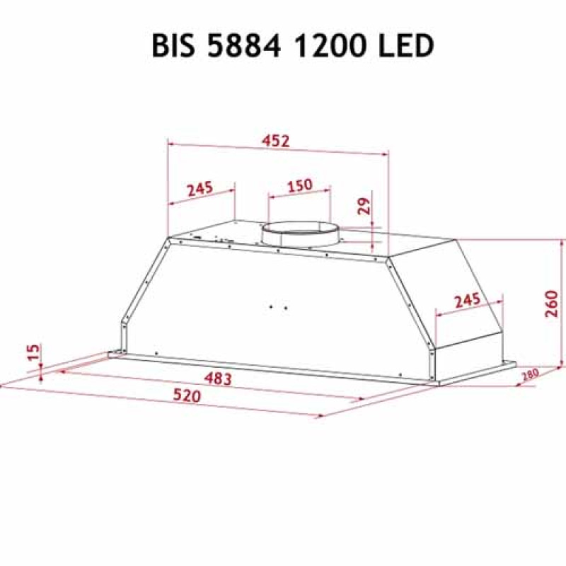 Витяжка PERFELLI BIS 5884 WH 1200 LED