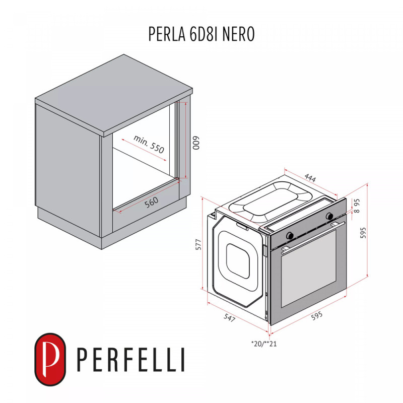 Духова шафа PERFELLI PERLA 6D8I NERO