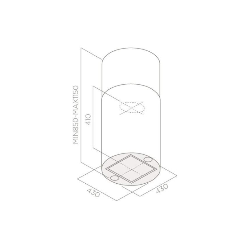 Витяжка ELICA TUBE PRO ISLAND BL MAT/A/43