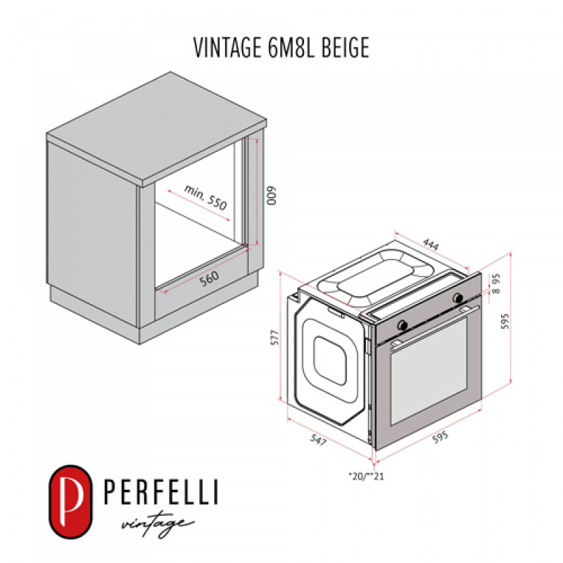 Духова шафа PERFELLI VINTAGE 6M8L BEIGE