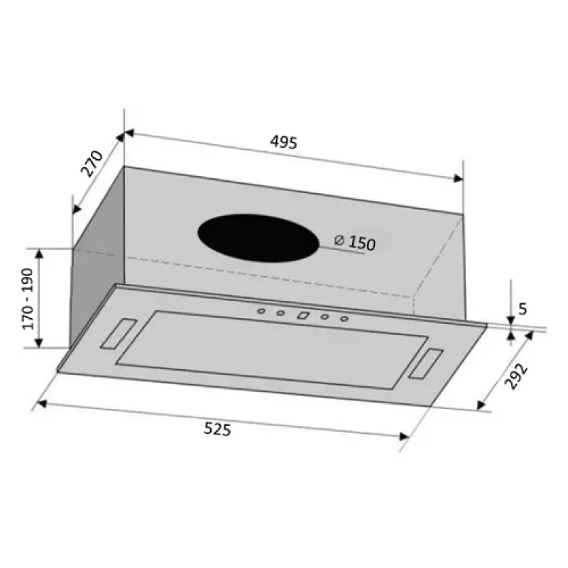 Витяжка VENTOLUX PUNTO 52 X (700) PB PC