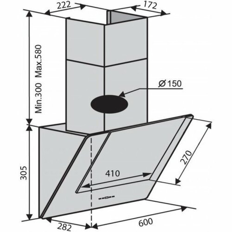 Витяжка VENTOLUХ DIAMOND 60 WH (700) PB