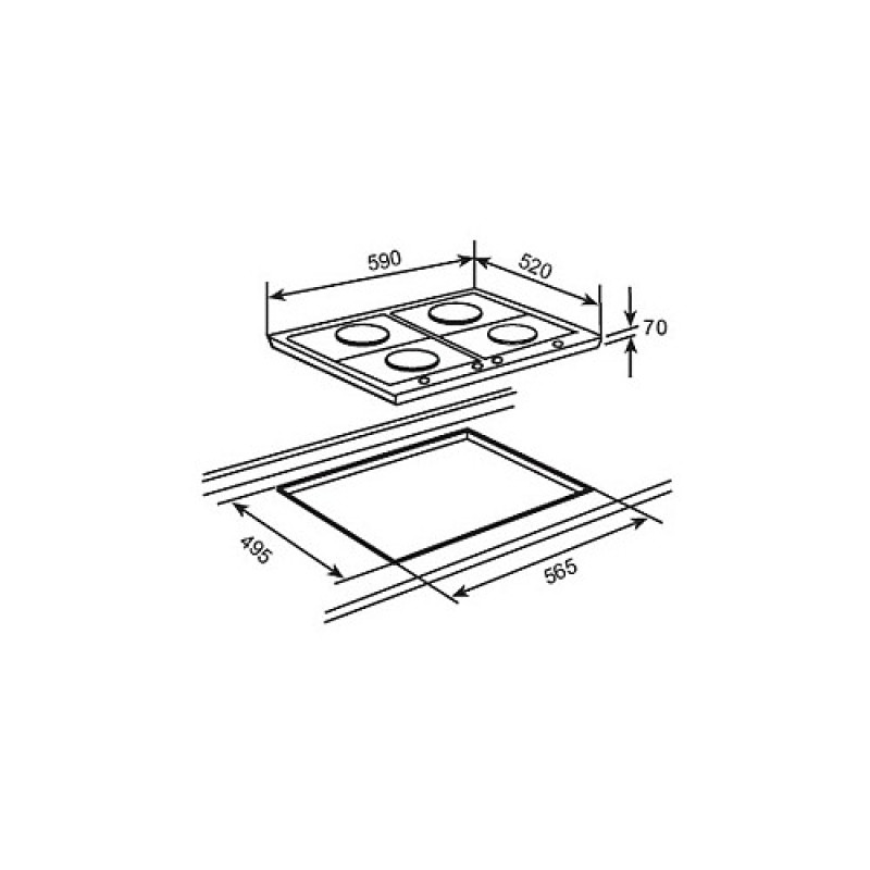 Варильна поверхня TEKA EW 60 4G AI AL black