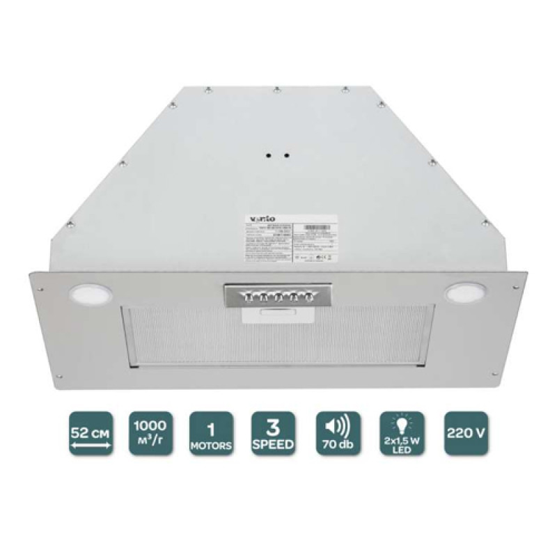 Витяжка VENTOLUX PUNTO 520/279 INOX (1000) PB 