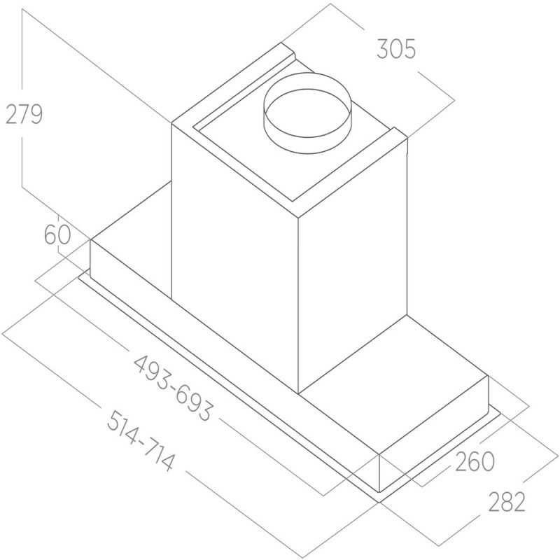 Витяжка ELICA HIDDEN ADVANCE PLUS BL GL/A/52