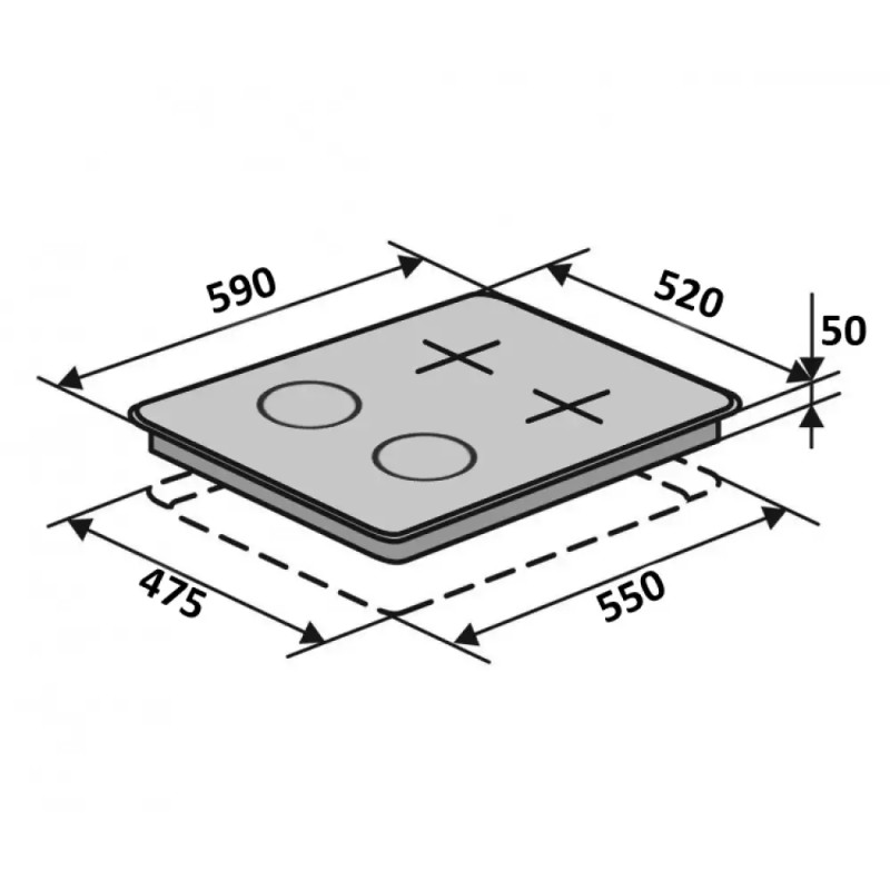 Варильна поверхня VENTOLUX HG622 B7G CS (BK)
