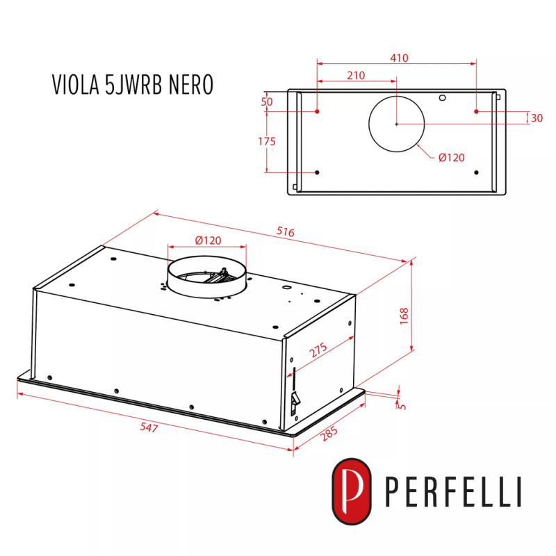 Витяжка PERFELLI VIOLA 5JWRB NERO