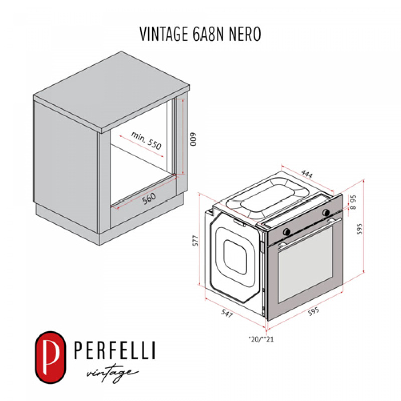 Духова шафа PERFELLI VINTAGE 6A8N NERO