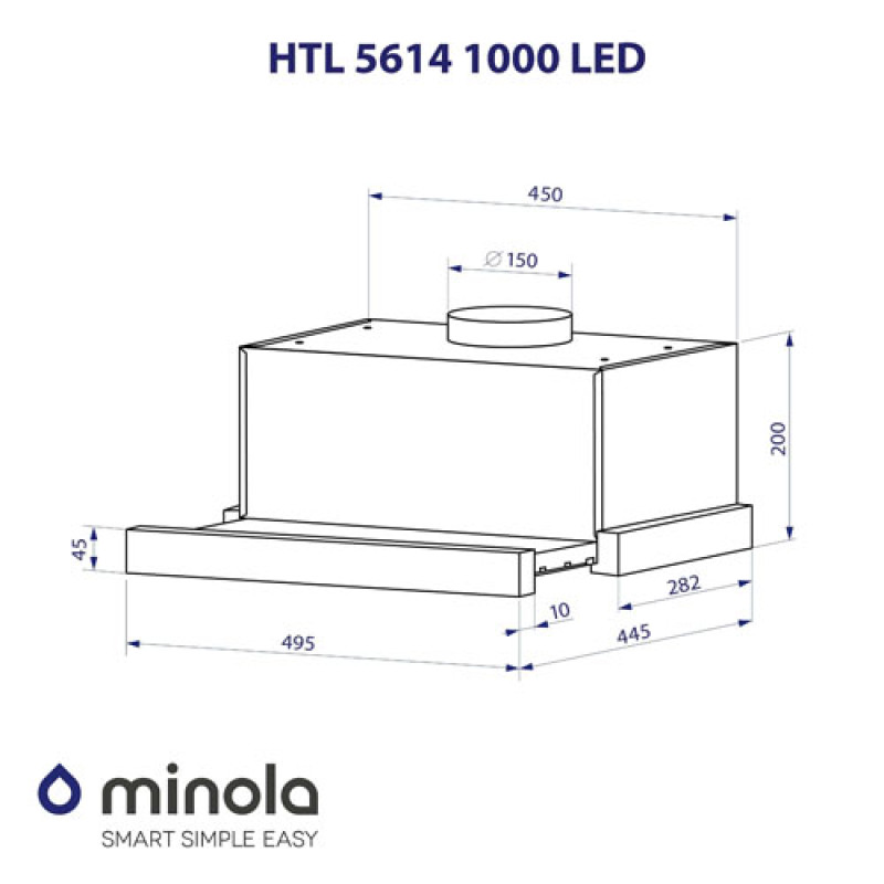 Витяжка MINOLA HTL 5614 BLF 1000 LED
