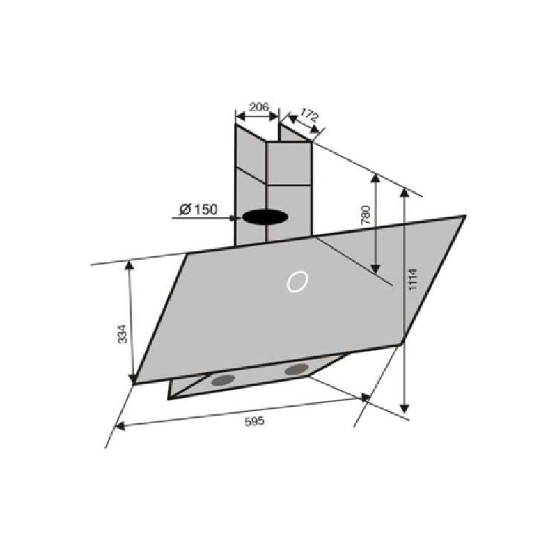 Витяжка VENTOLUX MIRROR 60 WG (1000) TRC