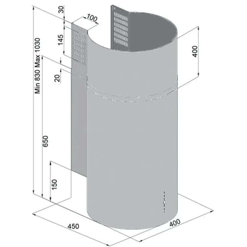Витяжка FABIANO Cylindra 40 Inox