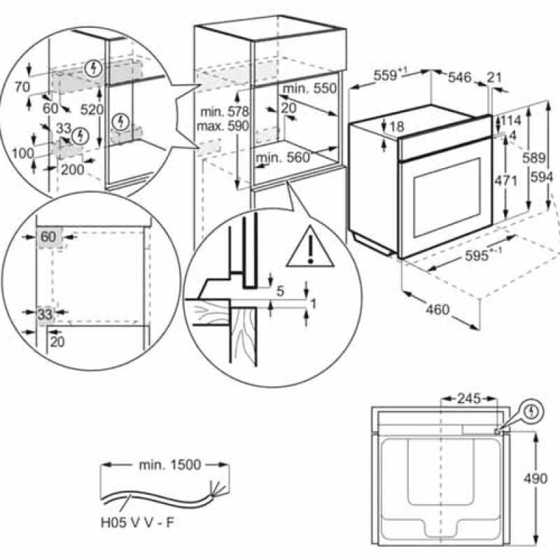 Духова шафа ELECTROLUX EOF5C50BV