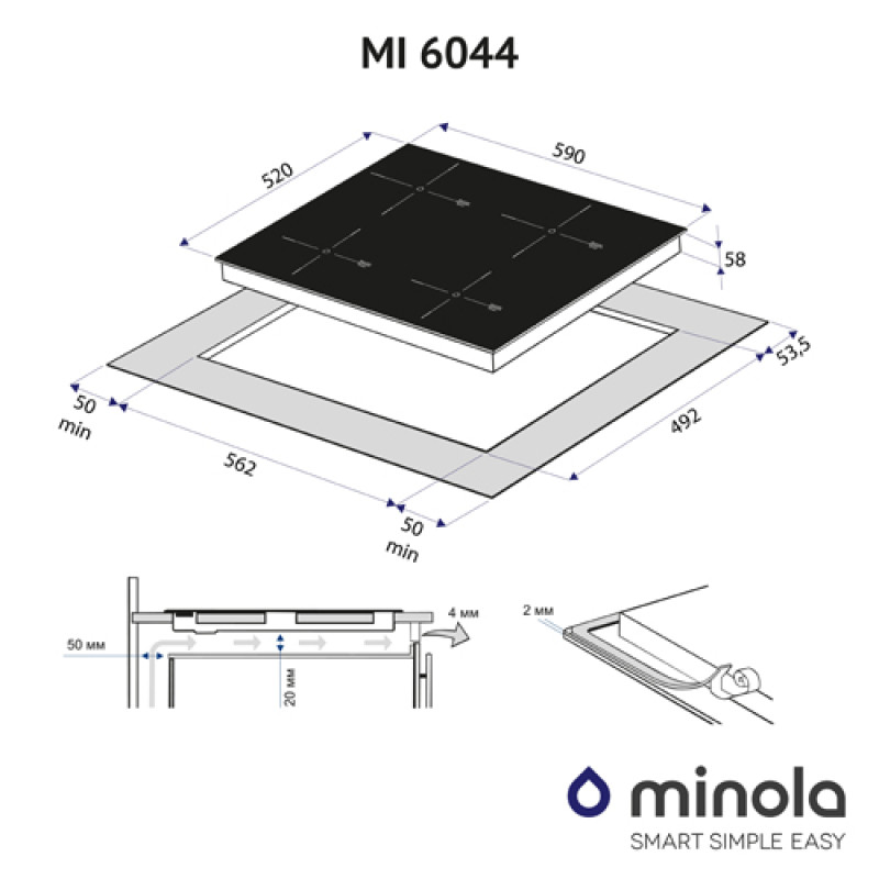 Варильна поверхня MINOLA MI 6044 GSW