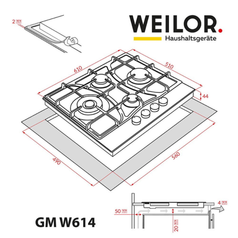 Варильна поверхня WEILOR GM W 614 BL
