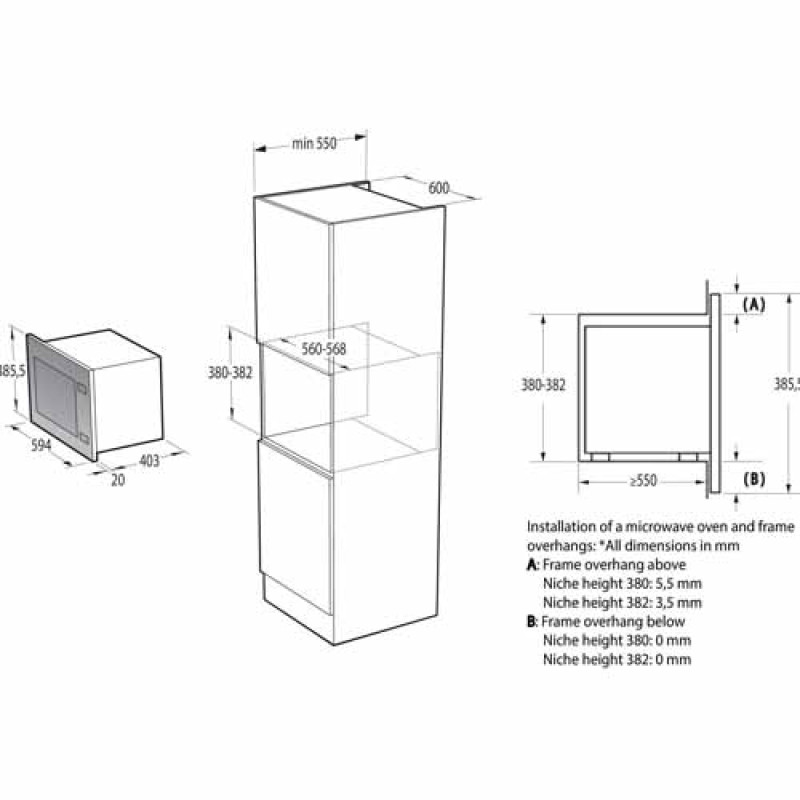 Мікрохвильова піч GORENJE BMI251SG3BG