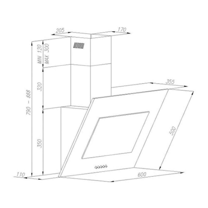 Витяжка PERFELLI DN 613 BL