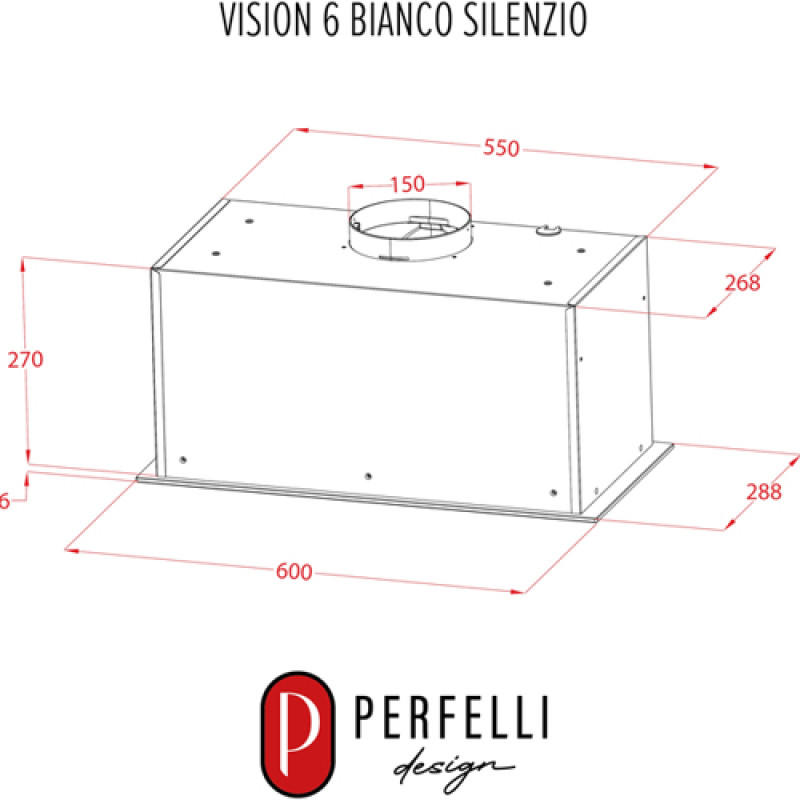 Витяжка PERFELLI DESIGN VISION 6 BIANCO SILENZIO