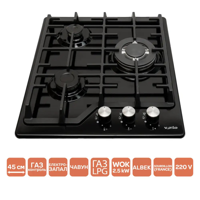 Варильна поверхня VENTOLUX HG430-L3 CEST (BK)