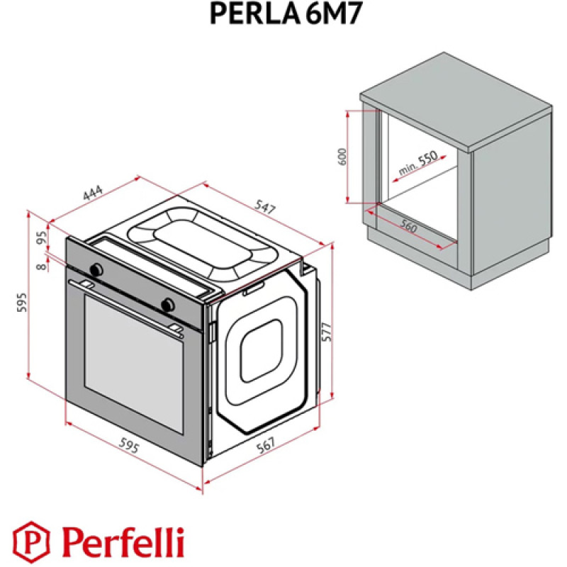 Духова шафа PERFELLI PERLA 6M7 NERO