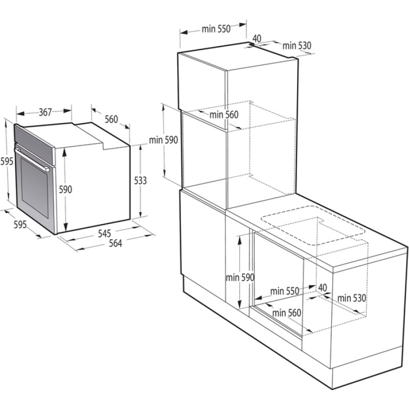 Комплект вбудованої техніки Gorenje SET BO6735E02BK G641EB