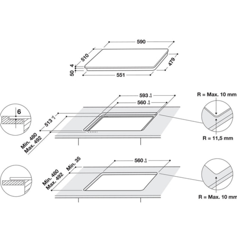 Варильна поверхня WHIRLPOOL WLB4560NE/W