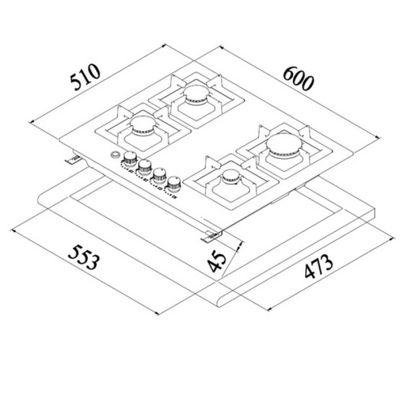 Варильна поверхня TEKA EFX 60 4G AI AL DR white