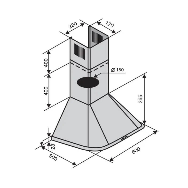 Витяжка VENTOLUX MONACO 60 INOX (1000)