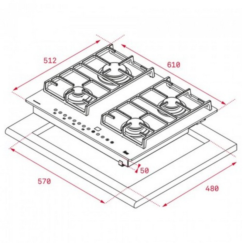 Варильна поверхня TEKA CGW LUX 60 4G AI AL CI