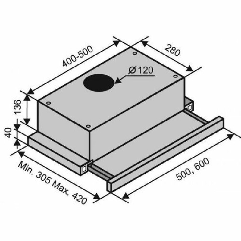 Витяжка VENTOLUХ GARDA 60 WH (450) A