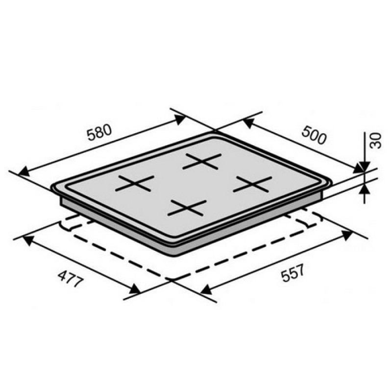 Варильна поверхня VENTOLUX HG640-B1 EE (WH)