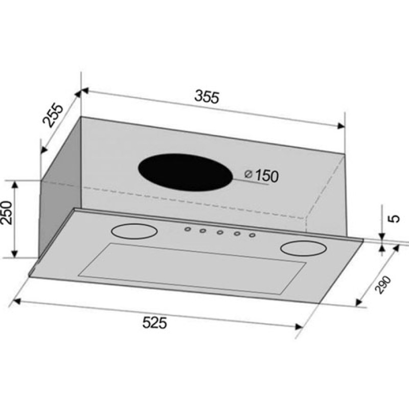 Витяжка VENTOLUX BOX 60 BK (700) PB