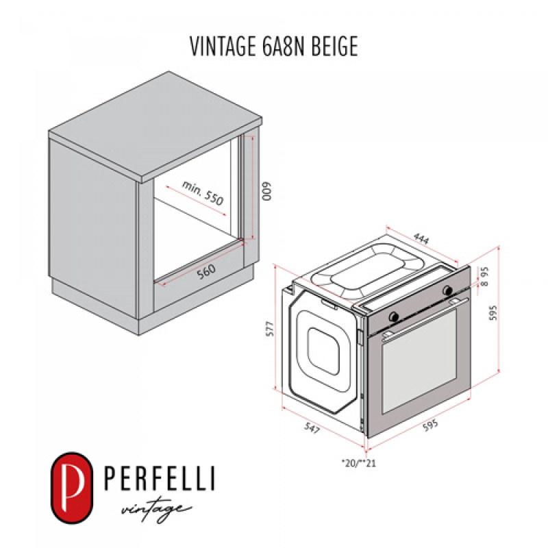 Духова шафа PERFELLI VINTAGE 6A8N BEIGE