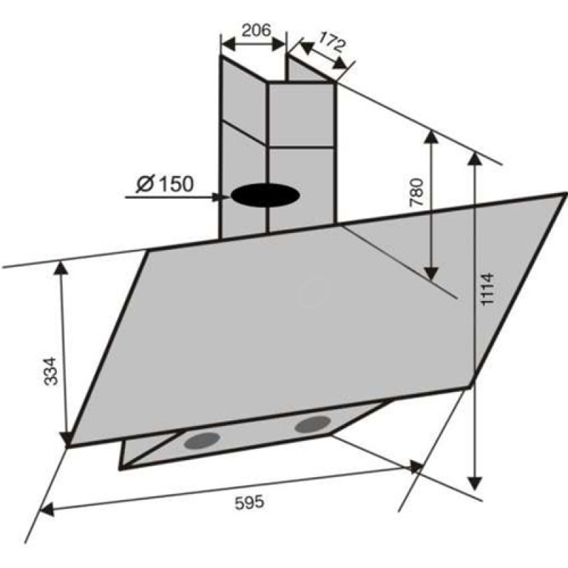Витяжка VENTOLUX MIRROR 60 MBG (1000) TC MS TH