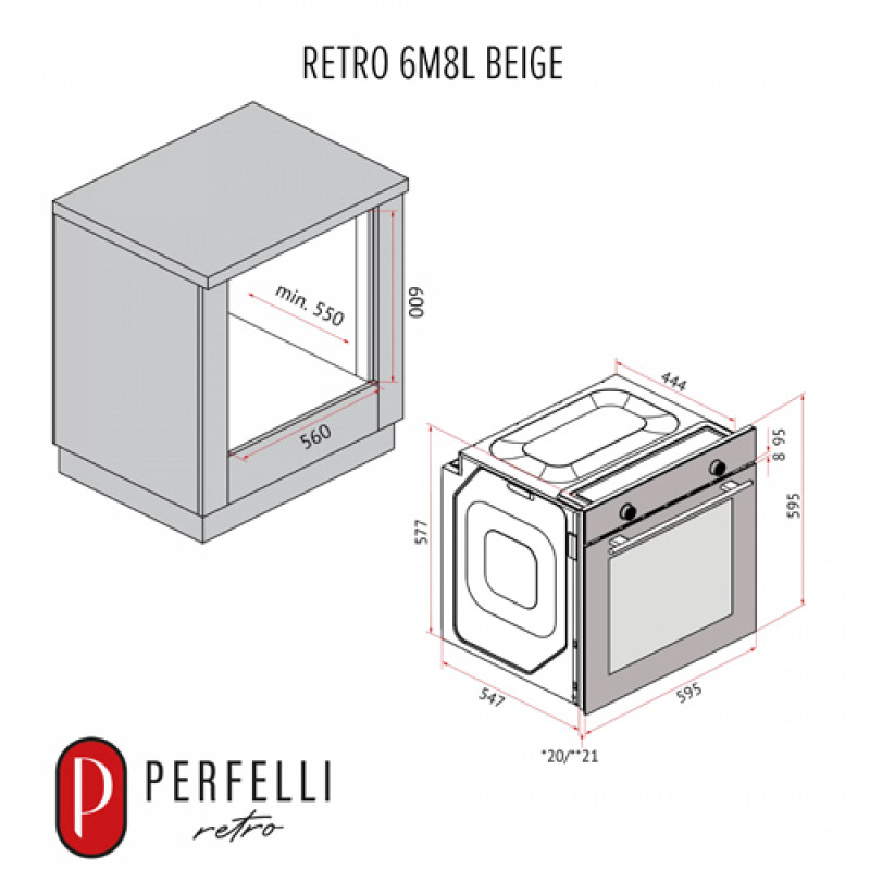 Духова шафа PERFELLI RETRO 6M8L BEIGE